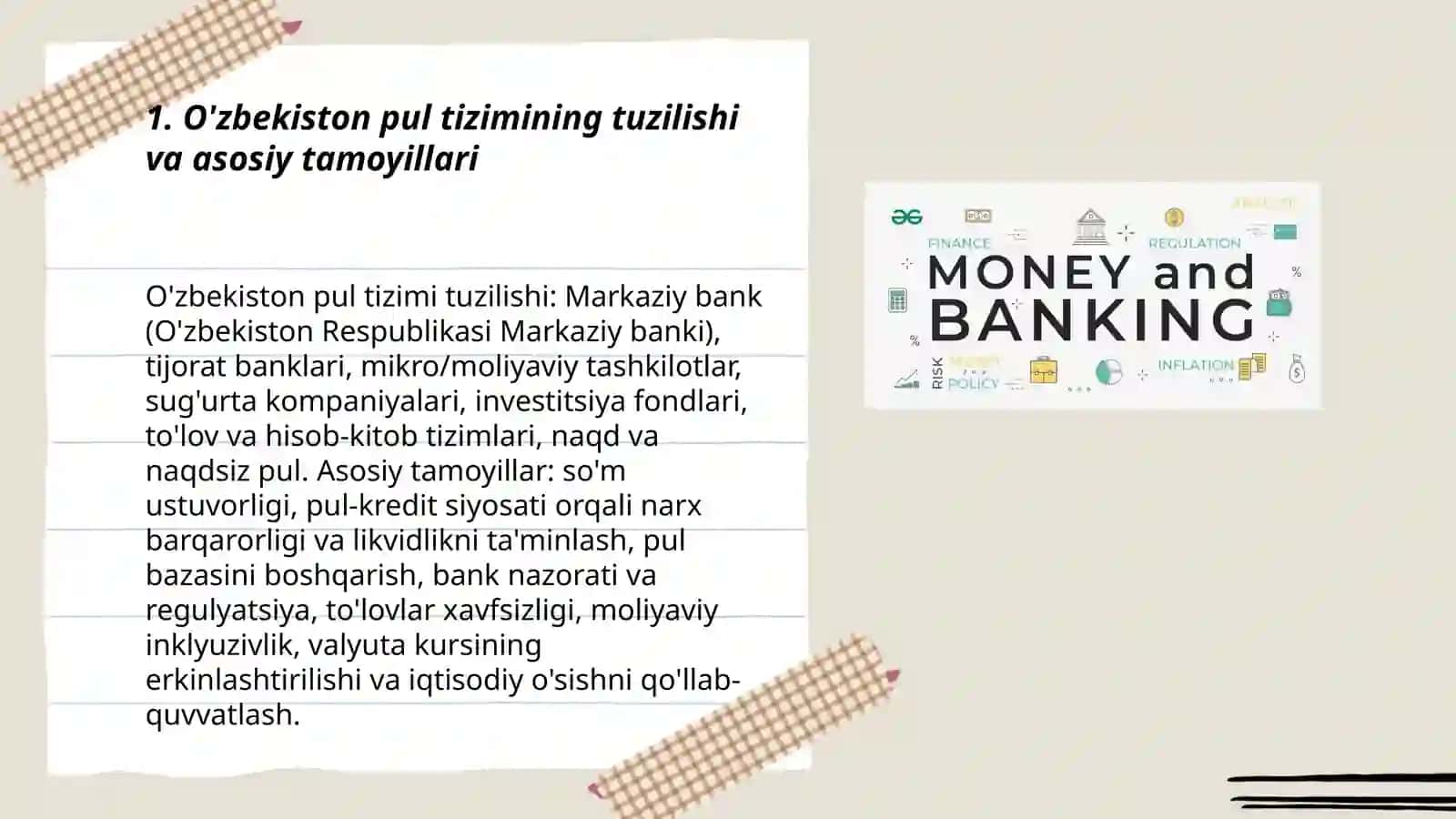 O'zbekiston Respublikasi pul tizimi va uning elementlari 3
