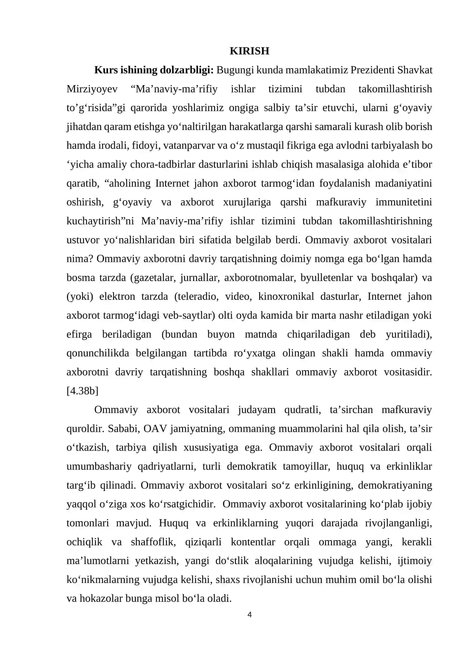 Mavzu: OMMAVIY AXBOROT RIVOJLANTIRISHGA TA’SIRI VOSITALARINING BOLA MANAVIYATINI RIVOJLANTIRISHGA TA’SIRI 3