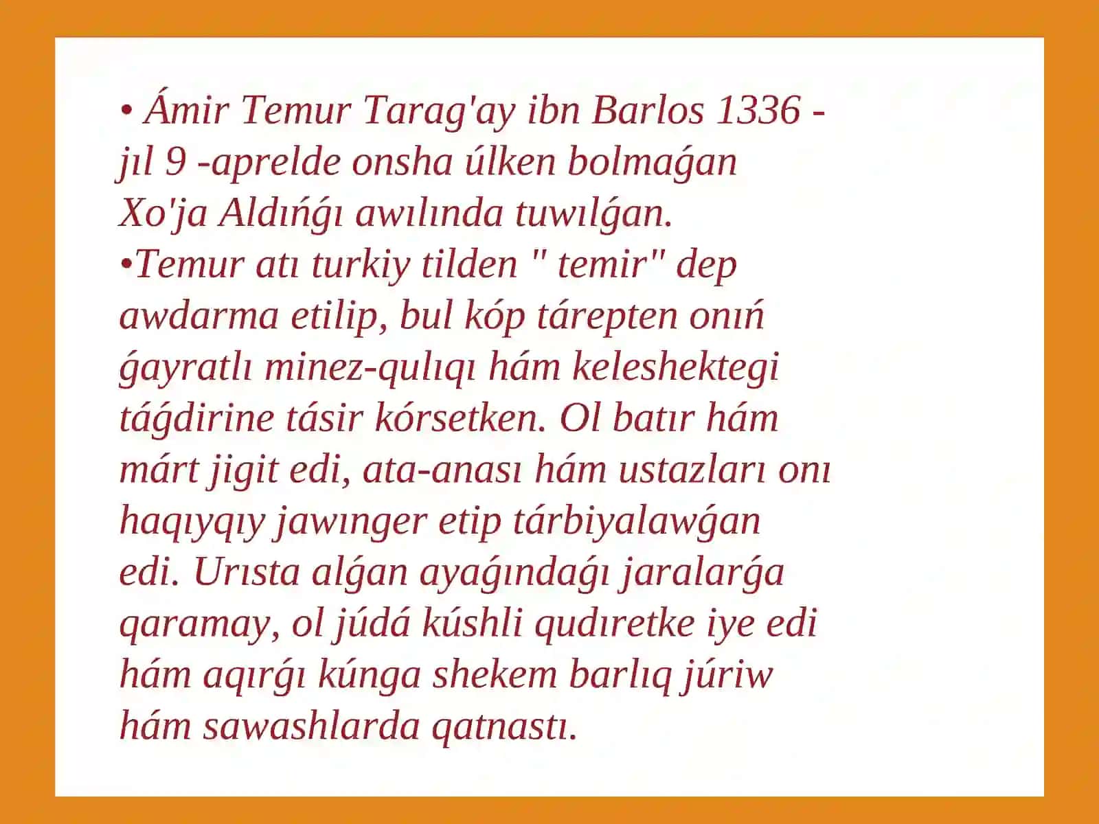 Ámir Temur ullı mámleket ǵayratkeri 3