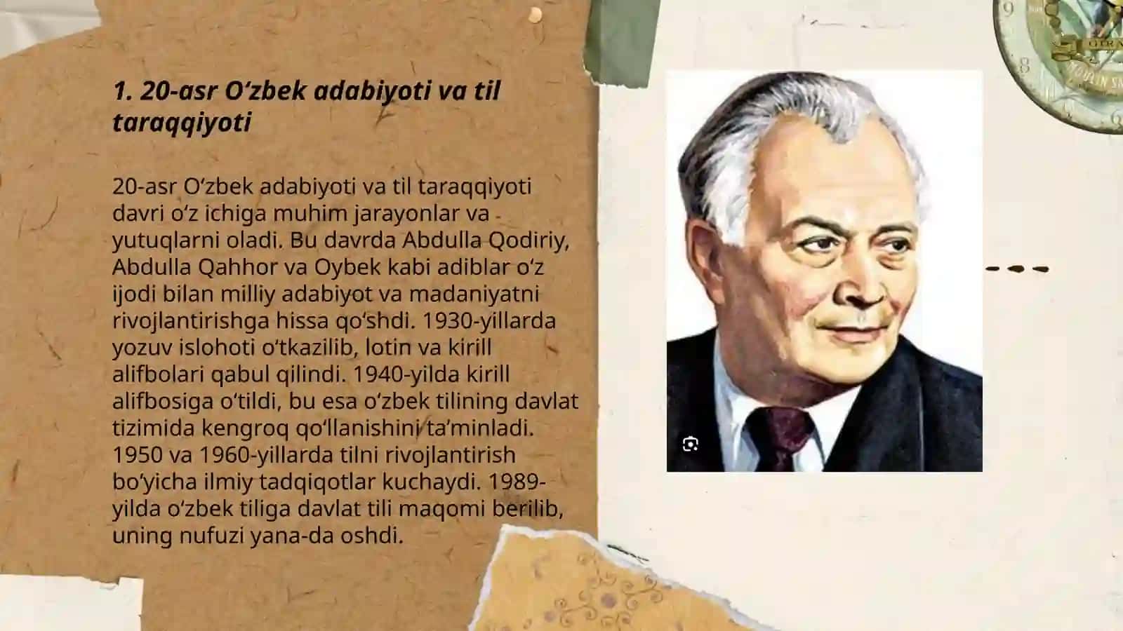 20- asr o‘zbek adabiyotining til xususiyatlari. G‘ofur G‘ulom, Oybek va Abdulla Qahhor asarlarini o‘qib tushunish 3