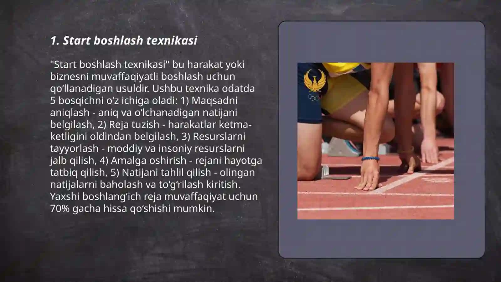 YENGIL ATLETIKA SPORT TURIDA HARAKATLANISH TEXNIKASI VA TAKTIKASI 3
