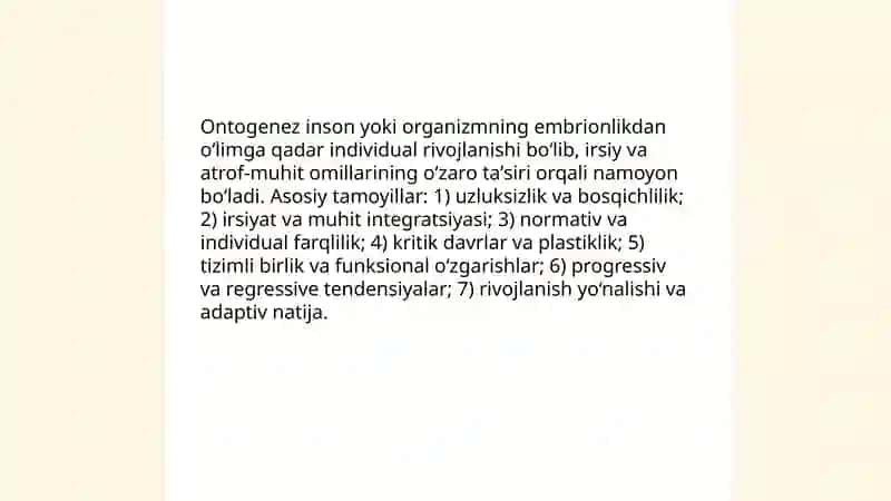 Ontogenez tushunchasi va uning psixologiyadagi o‘rni 3