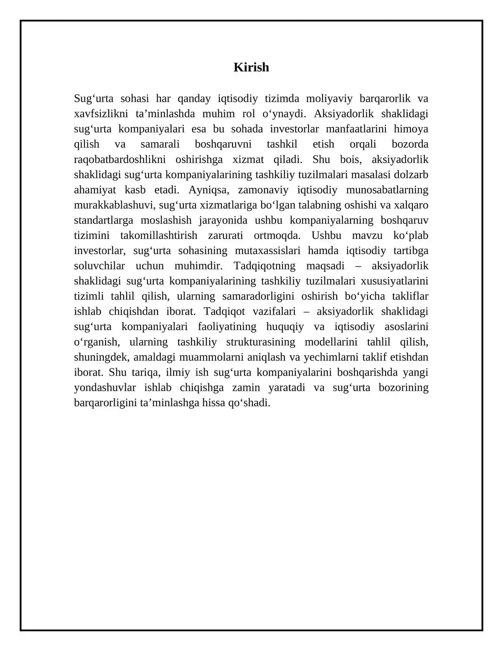 Aksiyadorlik shaklidagi sugʻurta kompaniyalari tashkiliy tuzilmalari 3