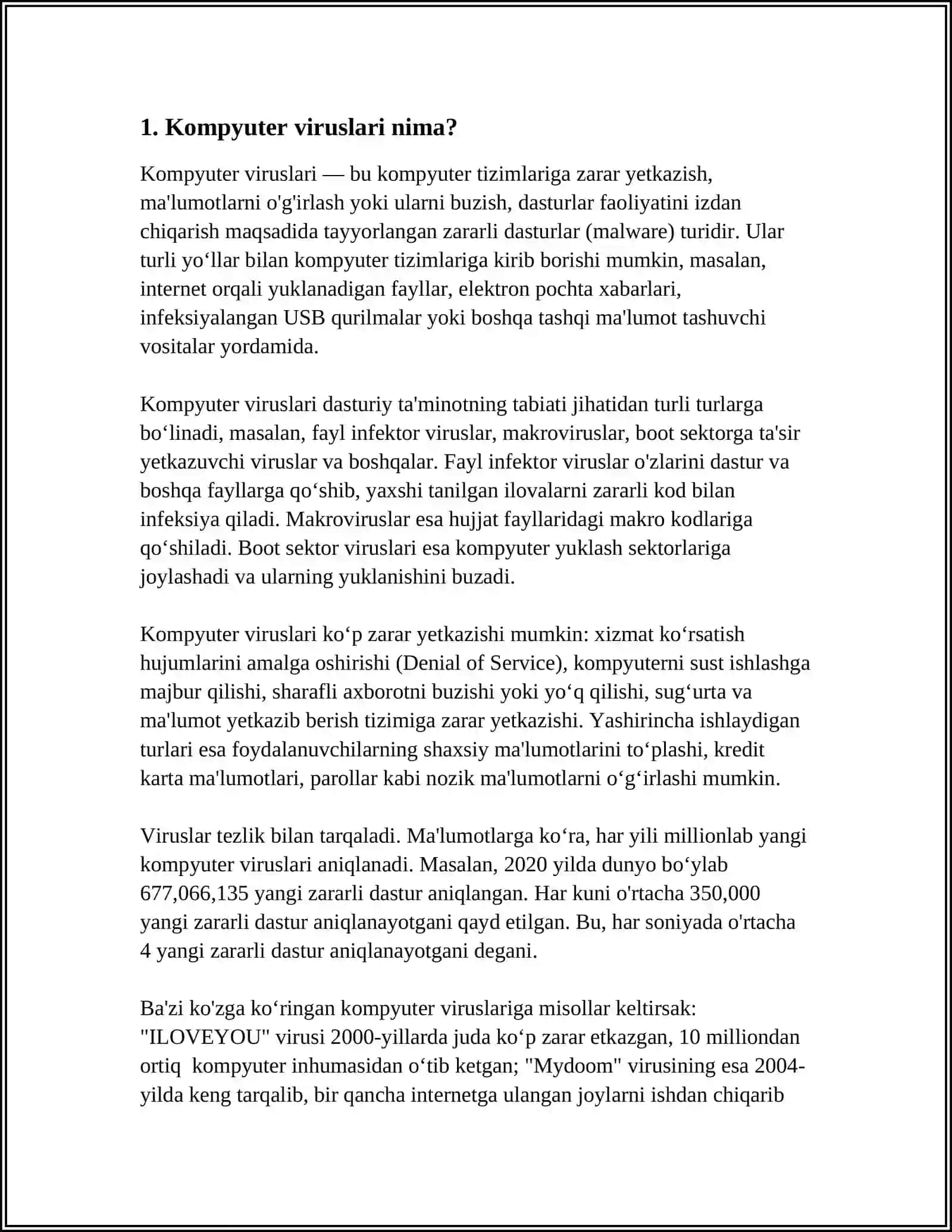 KOMPYUTER VIRUSLARI VA VIRUSDAN HIMOYALANISH USULLARI 3