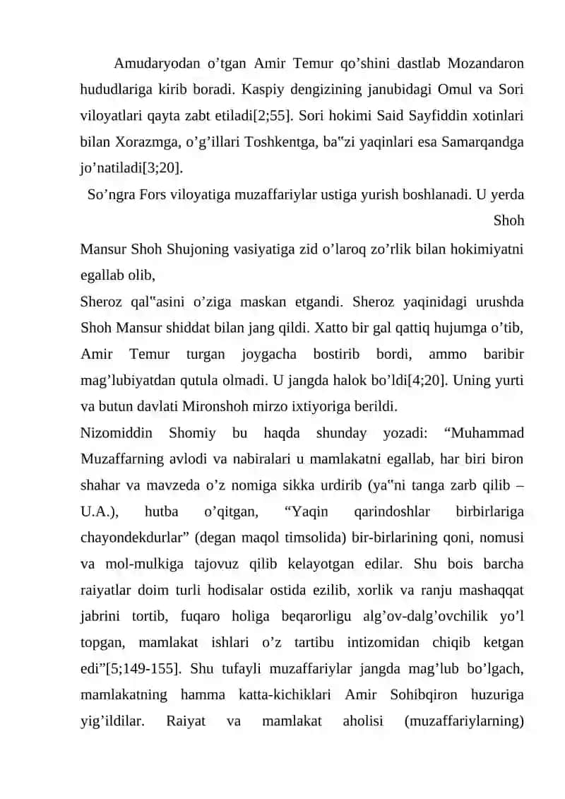 Amir Temurning BESH YILLIK YURISHLARI 3