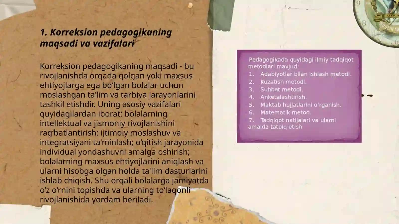 Korreksion pedagogika-pedagogika fanining tarmogʻi sifatida. Inklyuziv taʼlim va uning oʻziga xosliklari 3