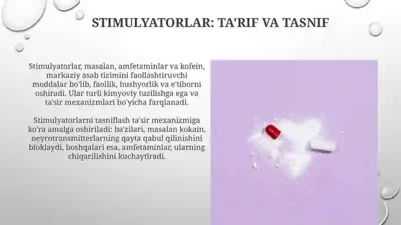 Stimulyatorlar: Ta'rif va Tasnif 3
