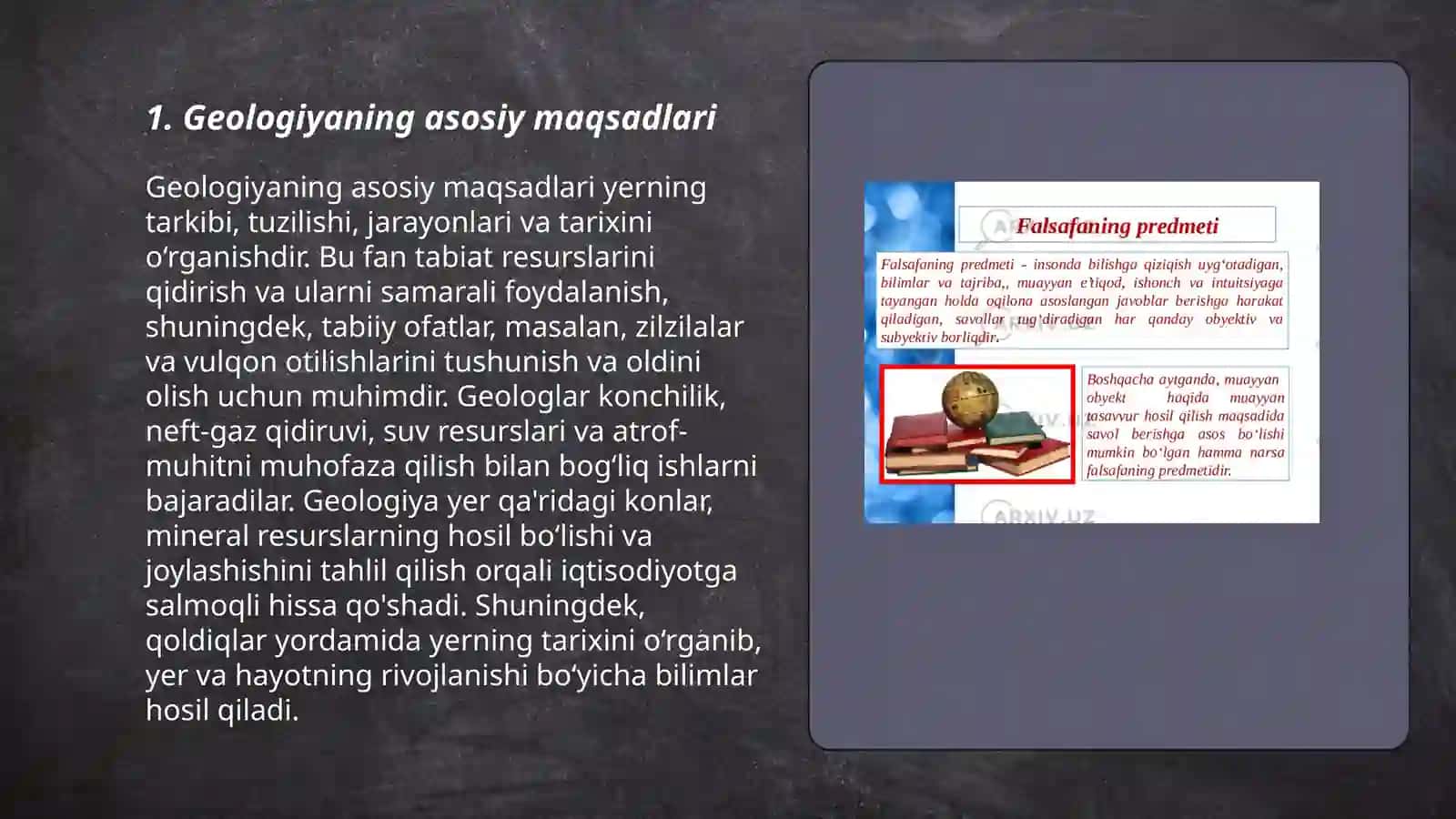Umumiy geologiya fanining asosiy maqsadi vazifalari vazifasi 3