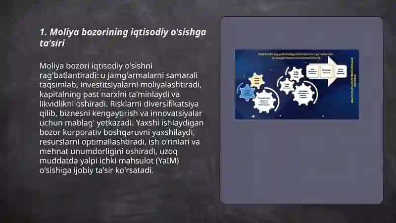Moliya bozorining iqtisodiyotdagi o'rni. 3