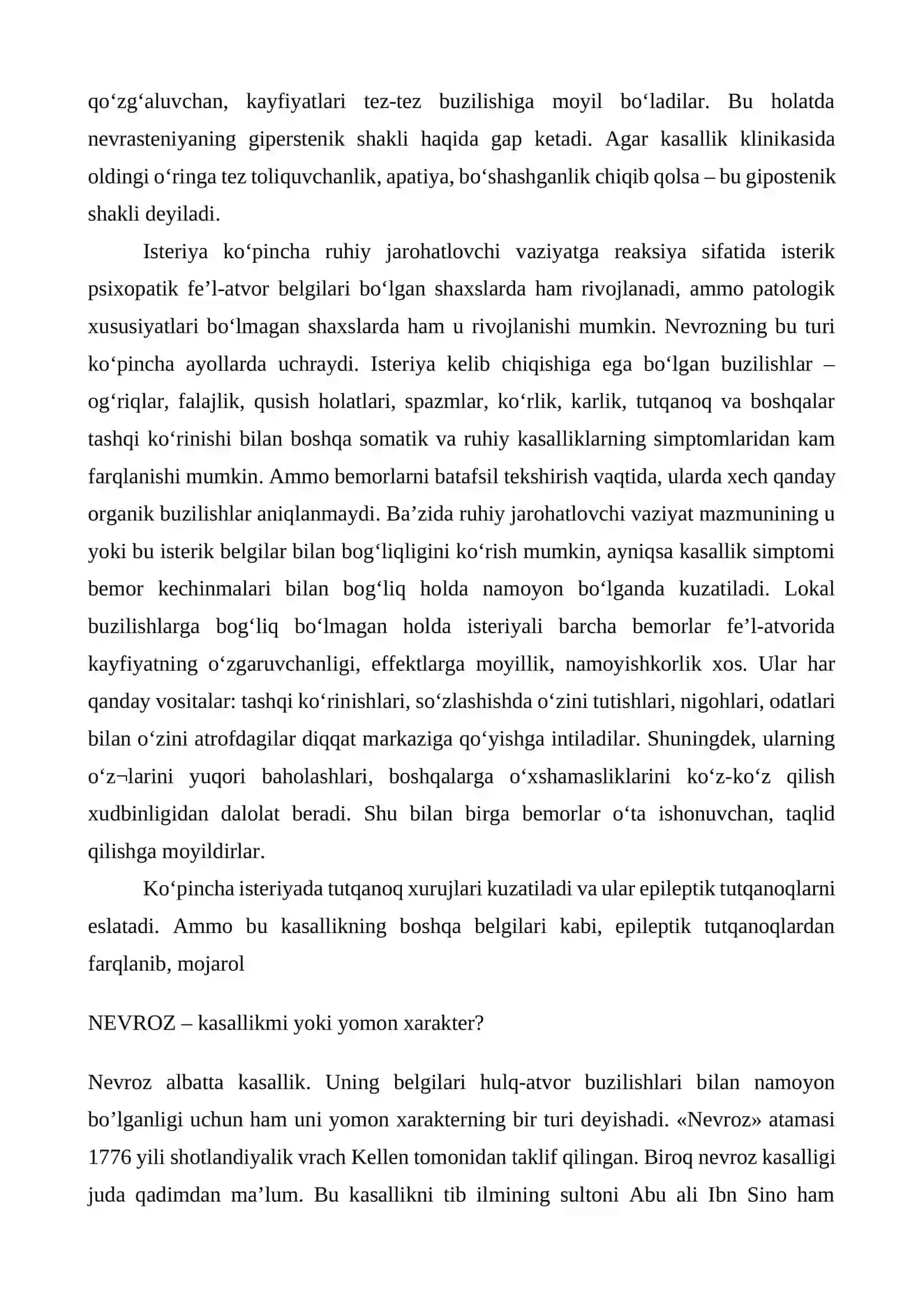 Nevroz — og‘ir ruhiy kasallik 3