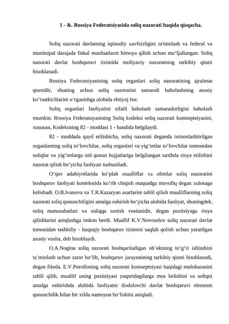 ROSSIYA FEDERATSIYASIDA KAMERAL SOLIQ TEKSHIRUVI 3