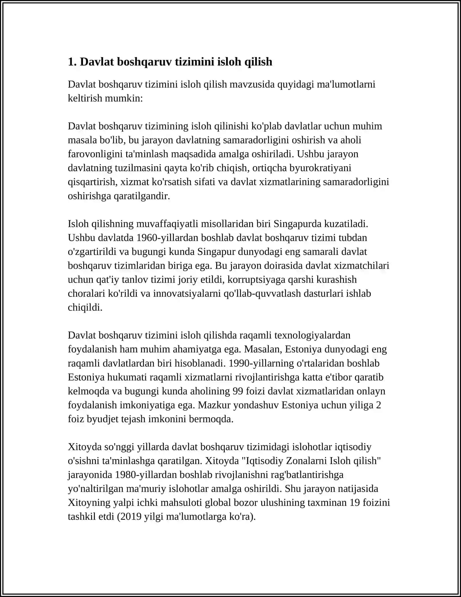 MUSTAQILLIK YILLARIDA OʻZBEKISTONDA AMALGA OSHIRILGAN ISLOHOTLAR 3