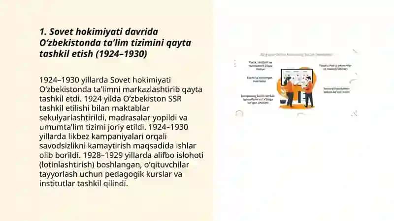1924-1991 yillarda Oʻzbekiston taʼlim tizimi va pedagogik fikrlar rivoji Ergashaliyeva Durdona 3