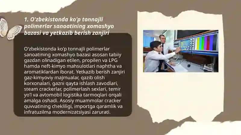 O'zbekistonda kòp tonnajli palimerlar sanoatining rivojlanishi va imkoniyatining Bebitov Asilbek 3
