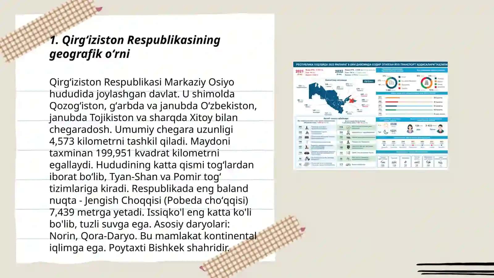Qirgʻiziston Respublikasining geografik oʻrni 3