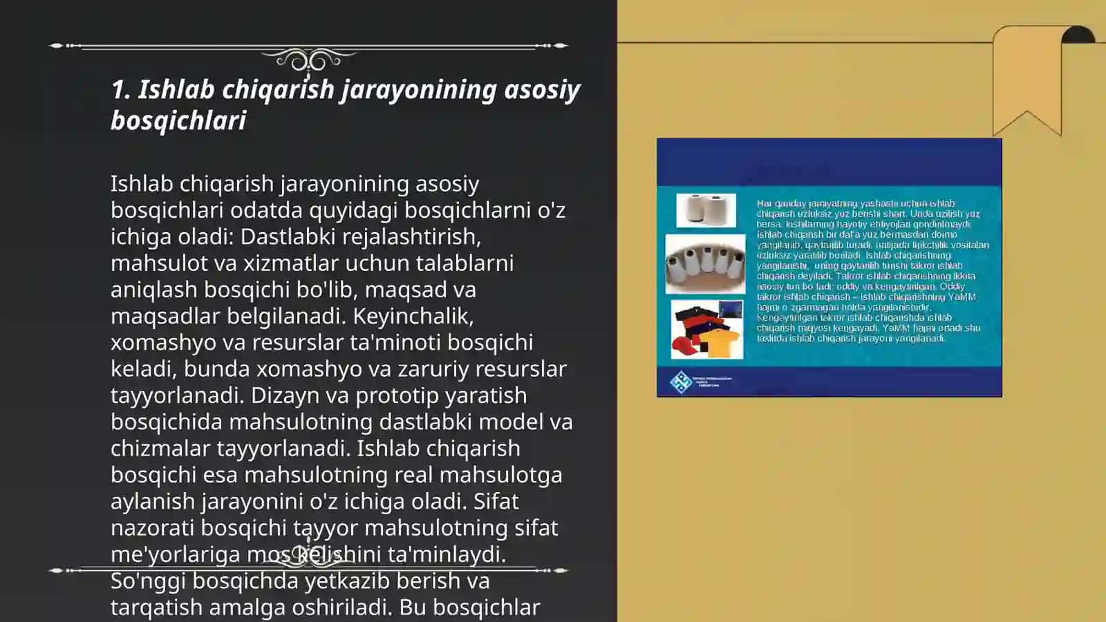 Ishlab chiqarish jarayoni va uning natijalari 3