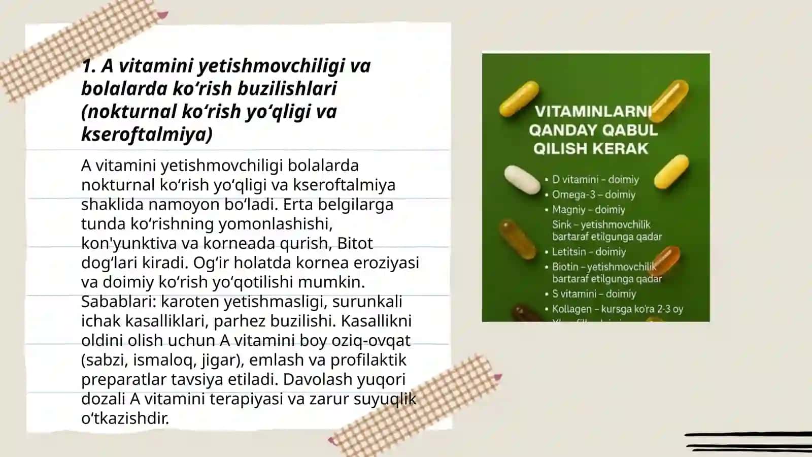 Bola organizmida vitaminlar yetishmovchiligidan rivojlanuvchi kasaliklar 3