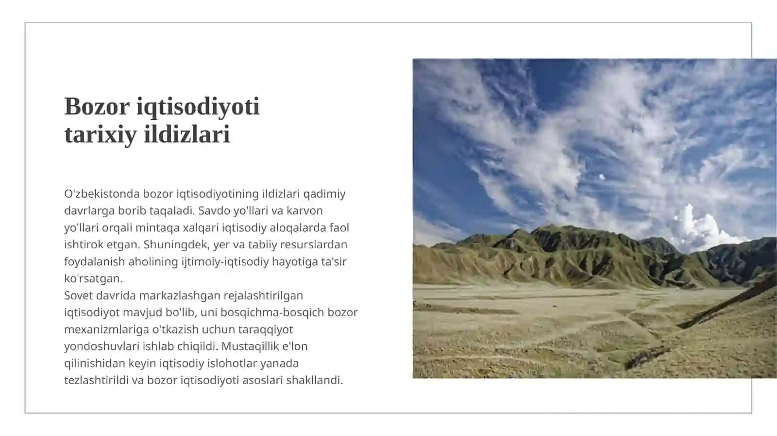 Oʻzbekistonda bozor iqtisodiyotining rivojlanishi 3