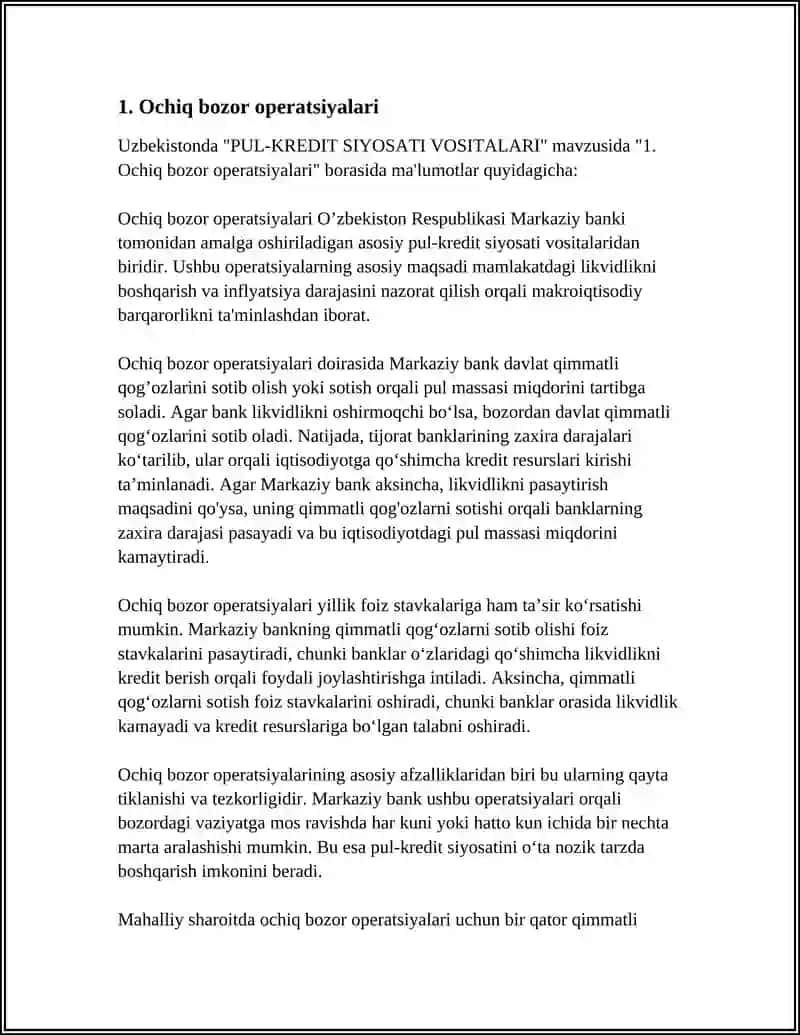 Ochiq bozor operatsiyalari 3