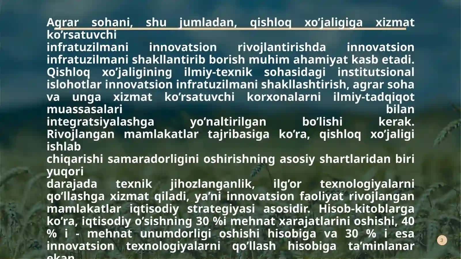 Agrobiznesdainnovatsion faoliyat subyektlari 3