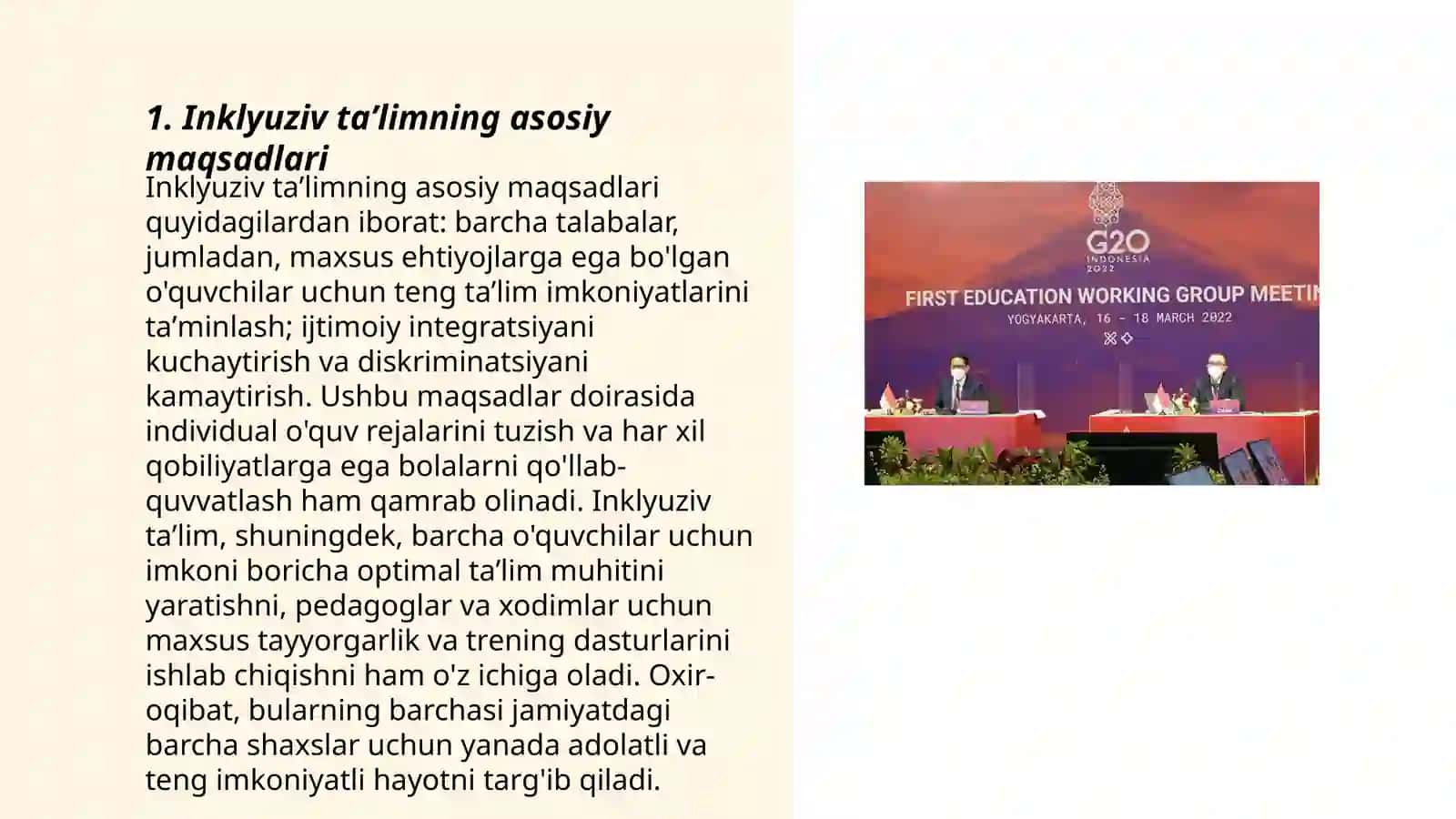 Inklyuziv taʼlimning mohiyati.Integratsion ta'lim va ijtimoiy reabilitatsiya 3