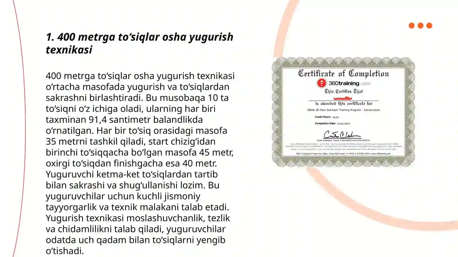 400 metrga to'siqlar osha yugurish texnikasi 3