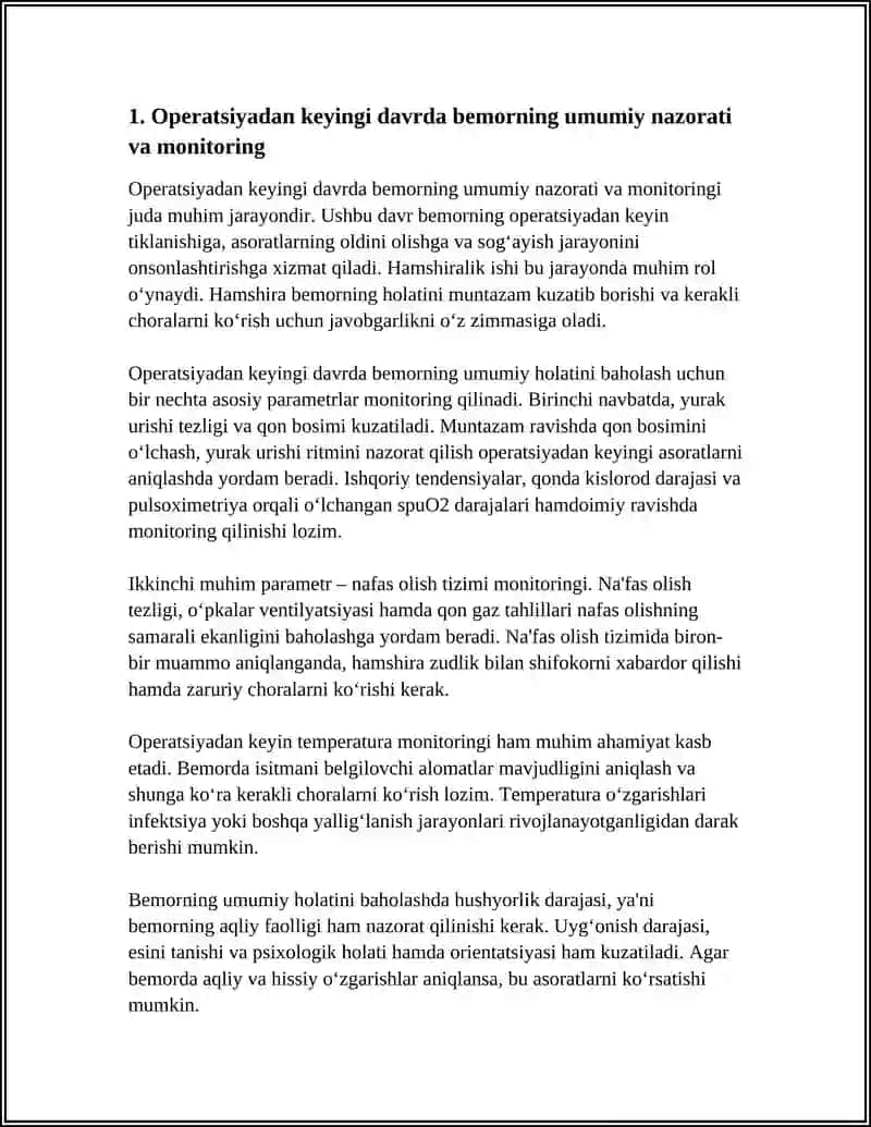 OPERATSIYADAN KEYINGI DAVRDA HAMSHIRALIK ISHI 3