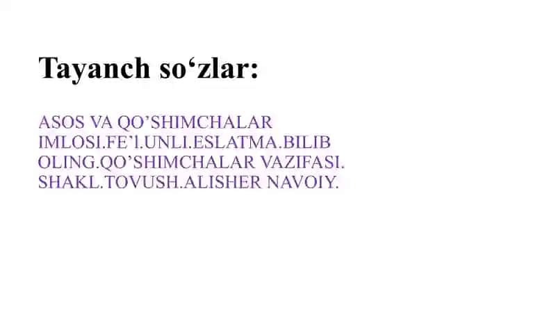 Asos va qo’shimchalar imlosi.O’zbek tilining zahmatkash olimlari 3