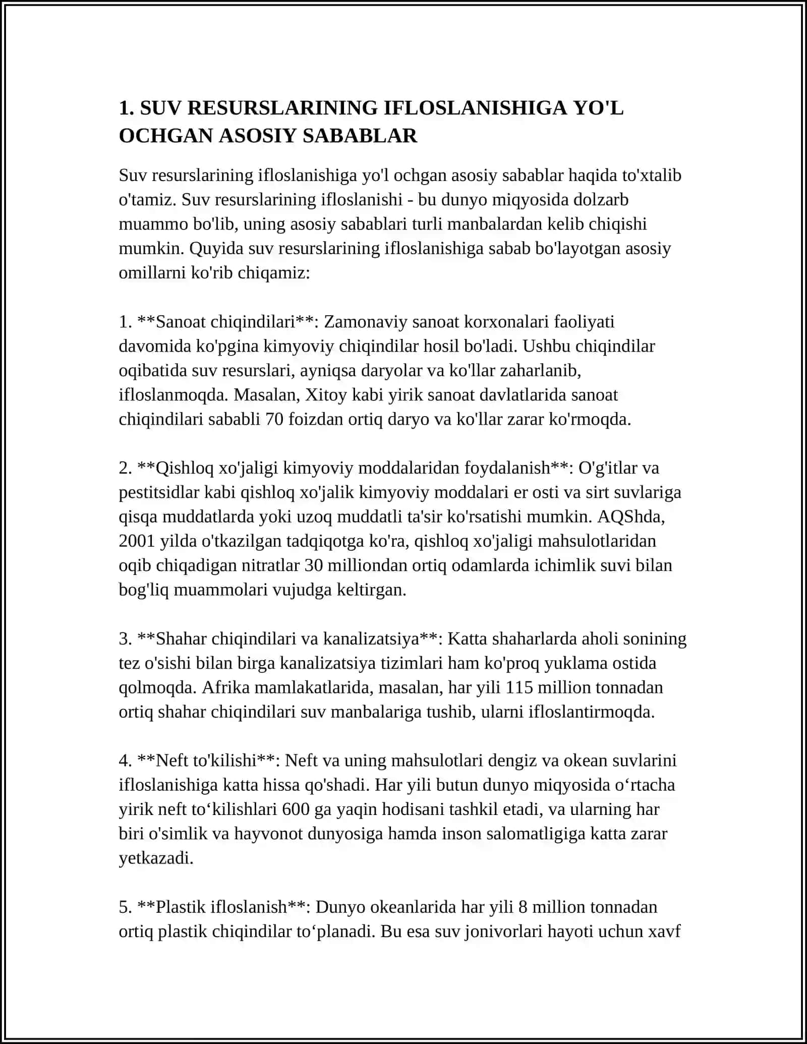 SUV RESURSLARINING IFLOSLANISHI VA UNING SABABLARI 3