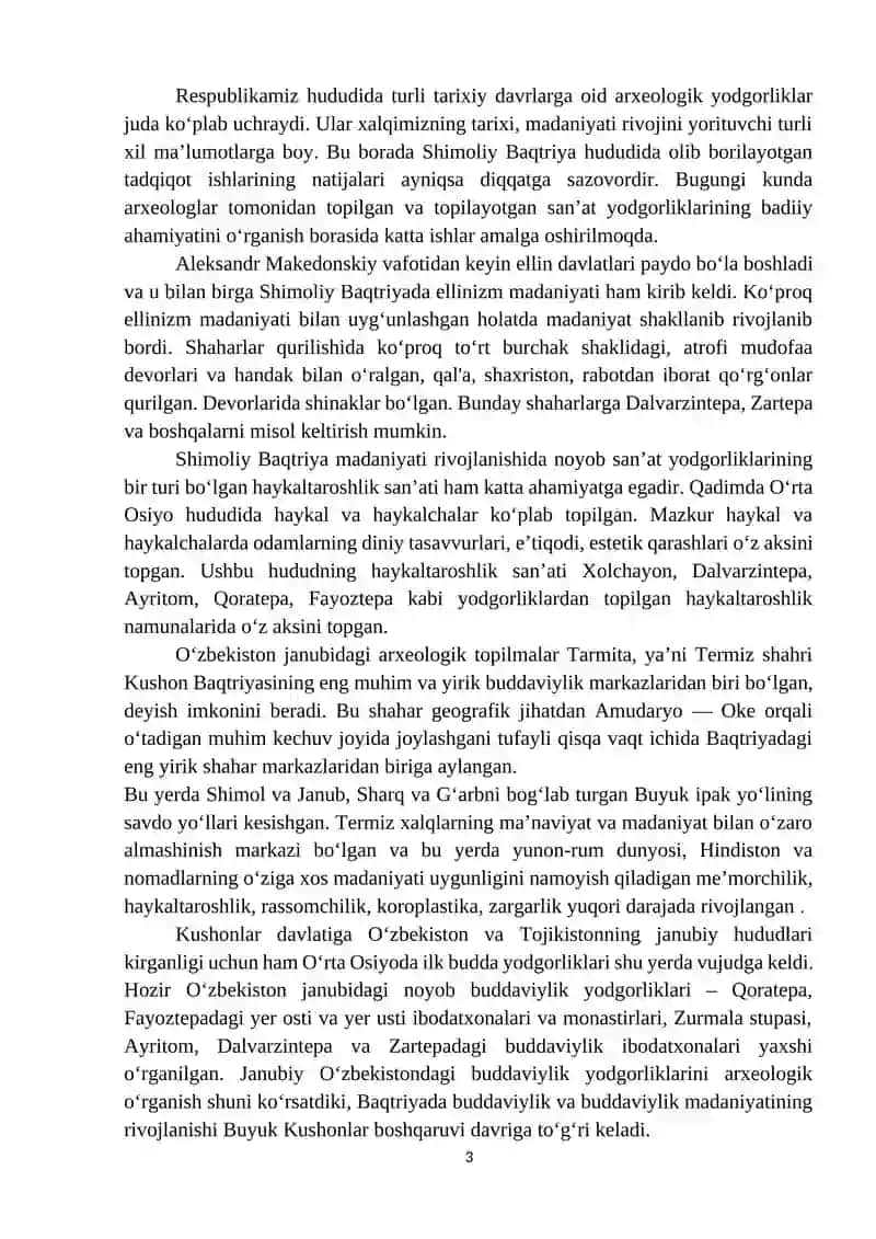 SHIMOLIY BAQTRIYA VA JANUBIY BAQTRIYA YODGORLIKLARIDAGI RANG TASVIRLARINI ÓRGANISH 3