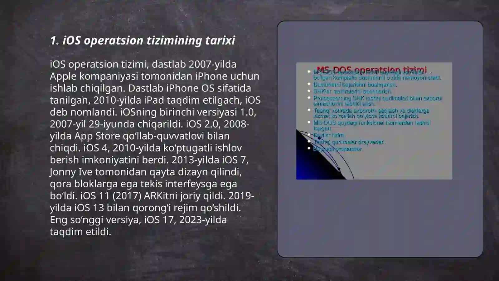 iOS operatsion tizimlarining rivojlanishi va ishlash printsipi 3