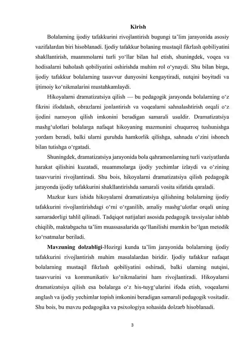 Hikoyalarni dramatizatsiya qilish orqali ijodiy tafakurni oshirish 3