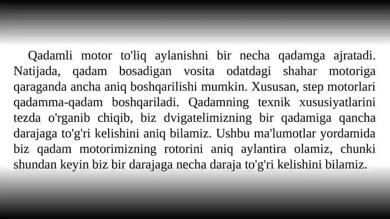 Aylanish diskini o‘zgartirishda STEP_MOTOR  qadamini  xisoblash 3