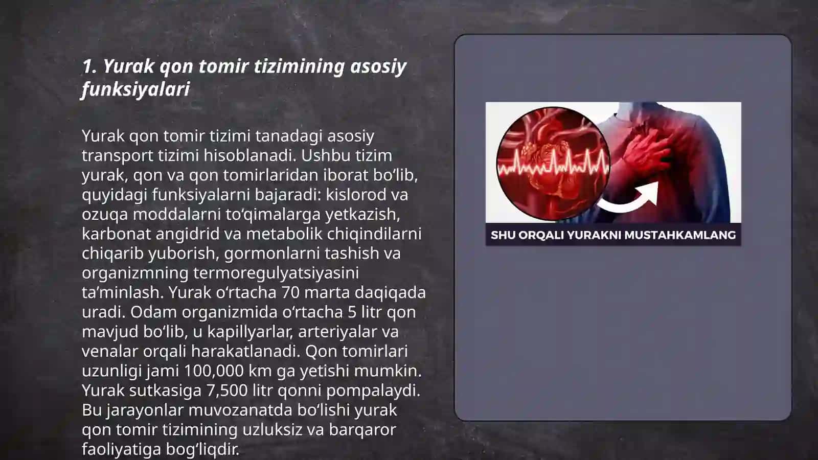Aqliy va jismoniy mehnat vaqtida yurak qon tomir sistemasining vazifalari va gigienasi 3