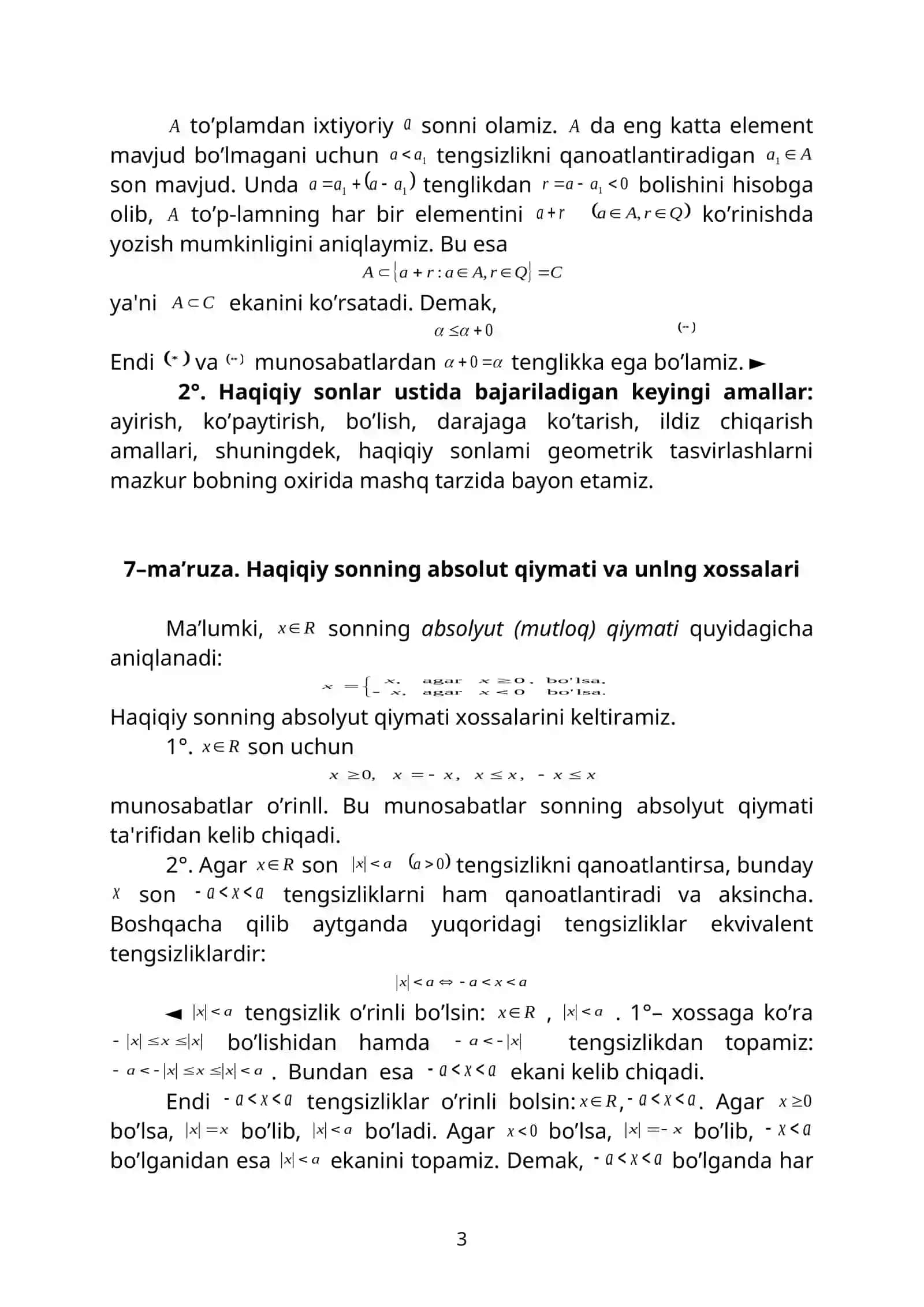 Haqiqiy sonlar ustida amallar 3