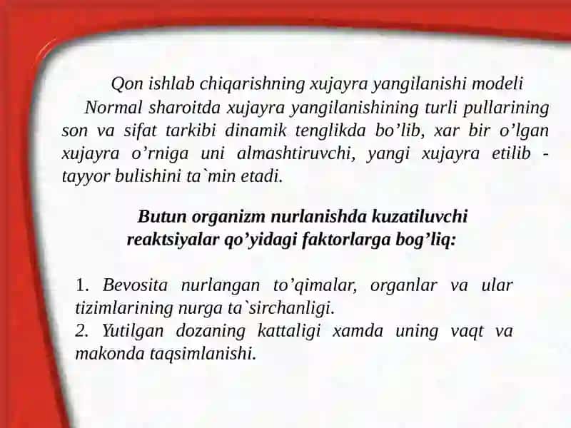 Organizmlar radiosezgirligi 3