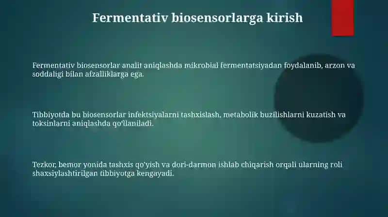 Fermentli biosensorlarning tibbiyotdagi o‘rni 3
