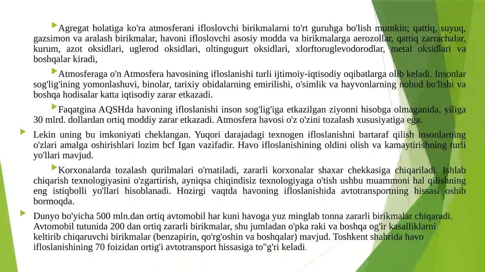 Avtomobil yo‘llarimuhandisligida atrof-muhitning tarkibiy qismlarini muhofaza qilish va tabiiy resurslardan oqilona foydalanish chora-tadbirlari 3