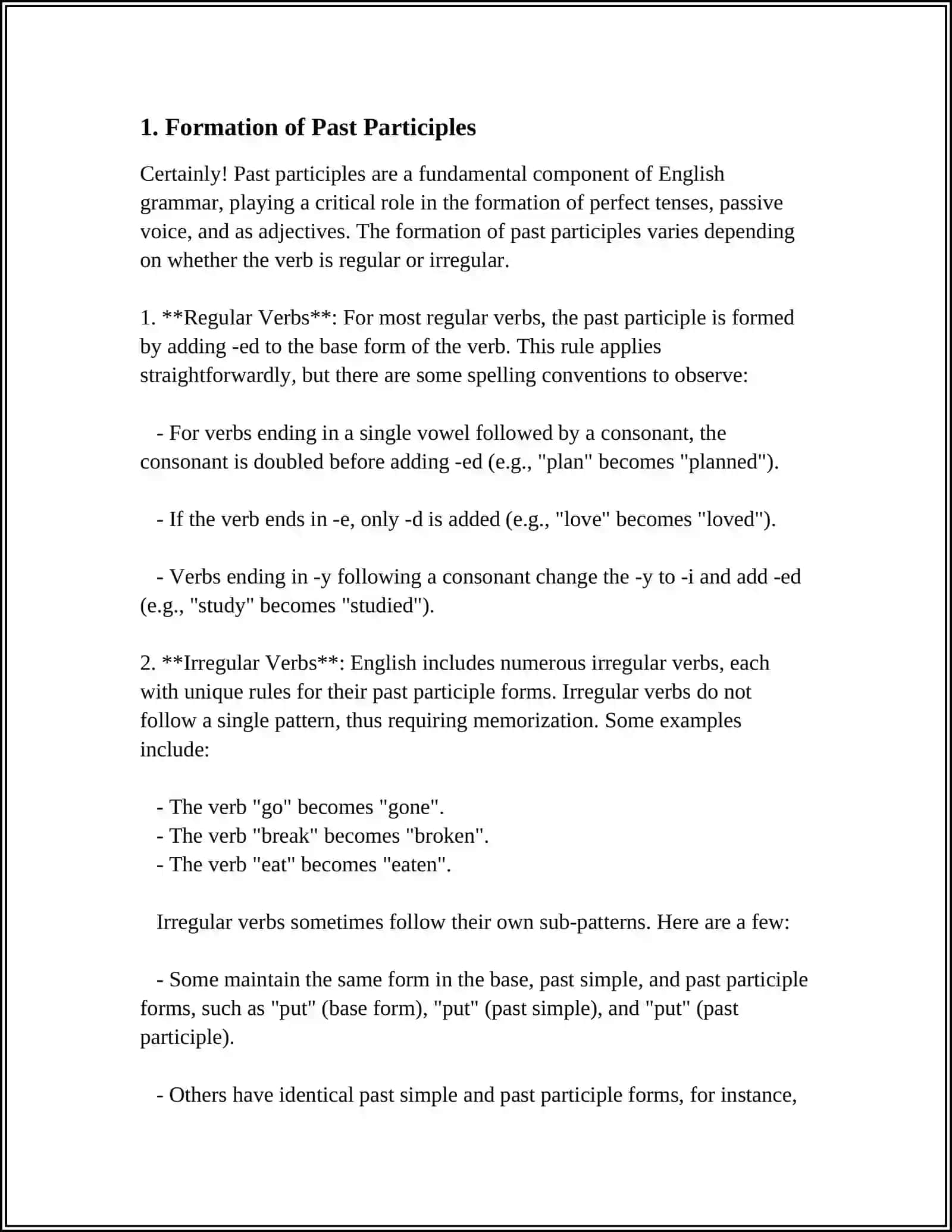 PAST PARTICIPLE 3
