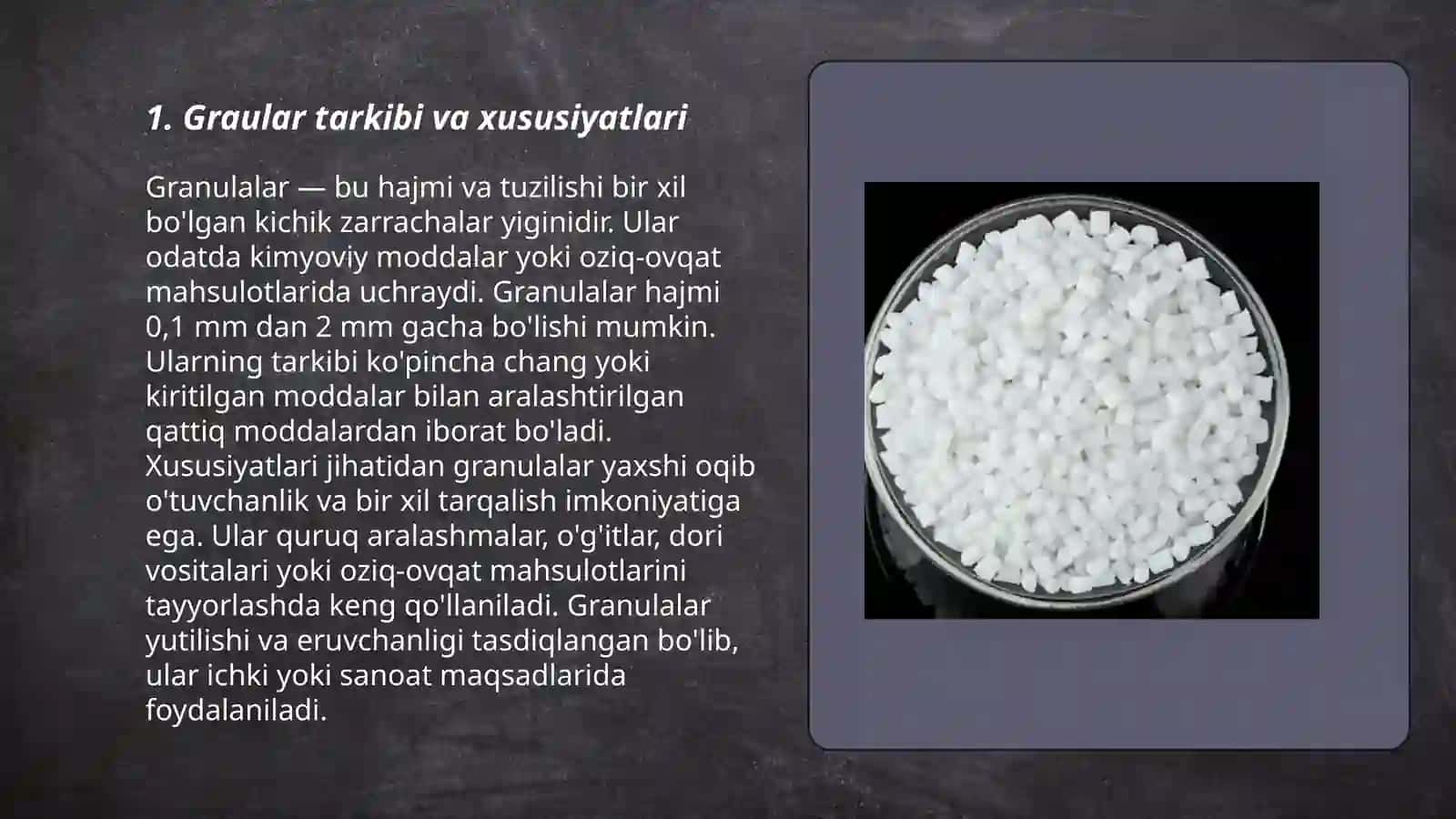 Graular tarkibi va xususiyatlari 3