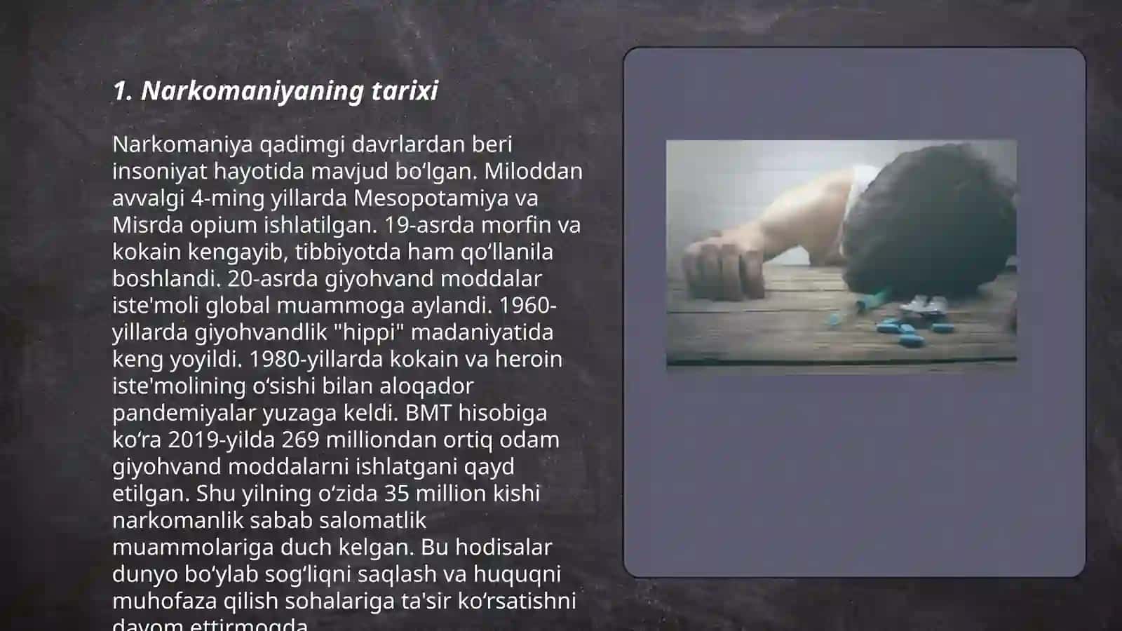 Narkomaniya va uning asoratlari Farmakalogiya 3