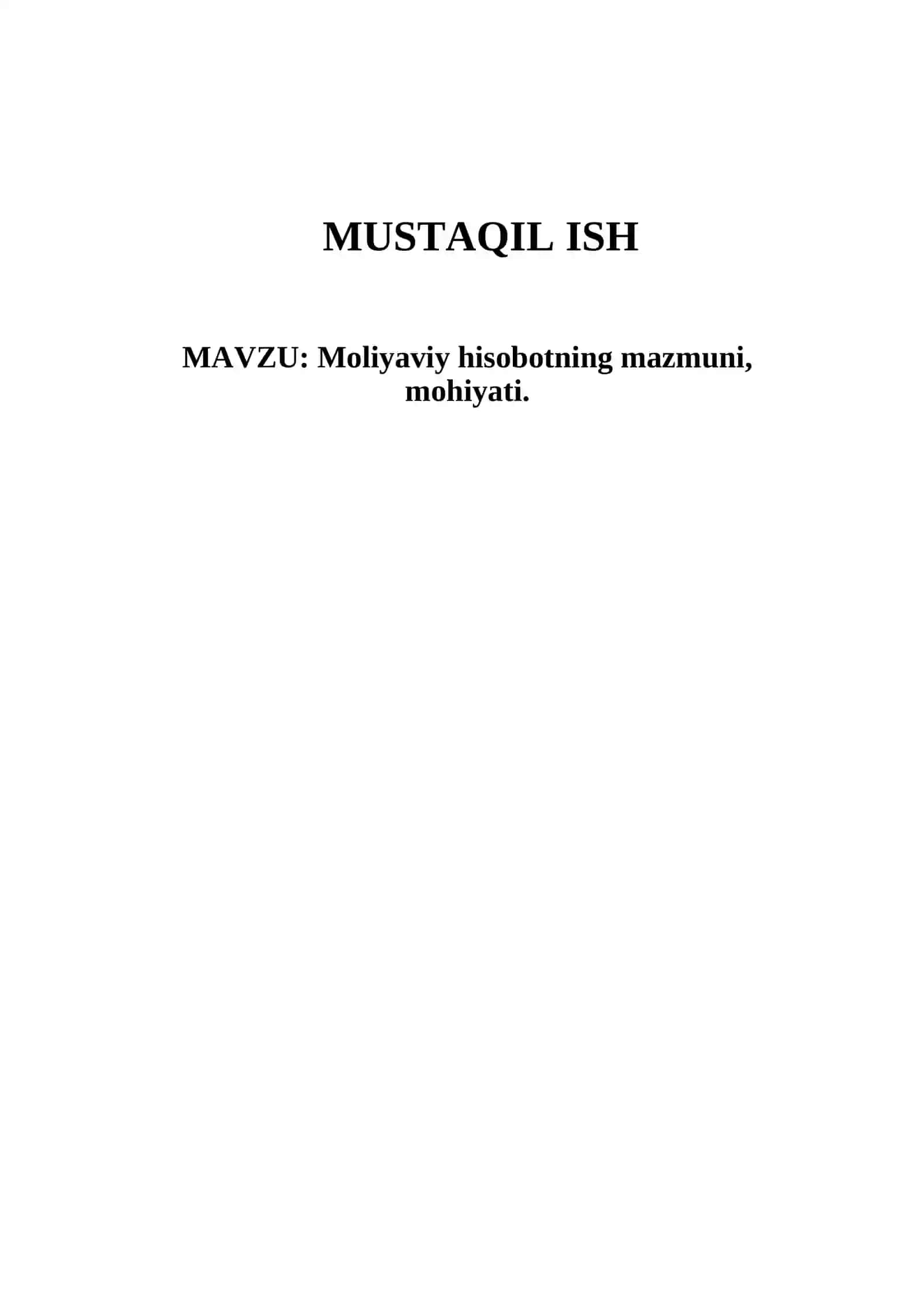 Moliyaviy hisobotning mazmuni, mohiyati va tarkibi 3
