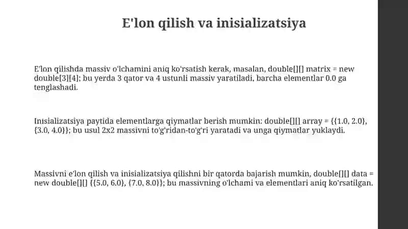 Ikki karrali qatorlar 3