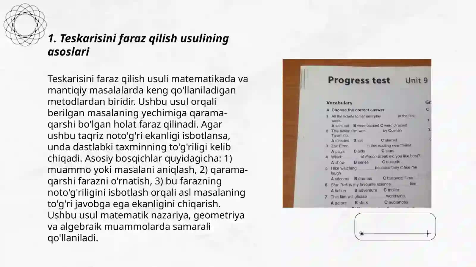 Teskarisini faraz qilish usuli 3