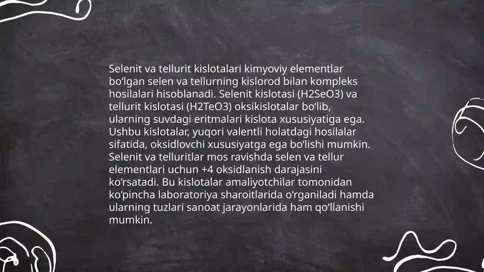 Selenit va tellurit kislotalar 3