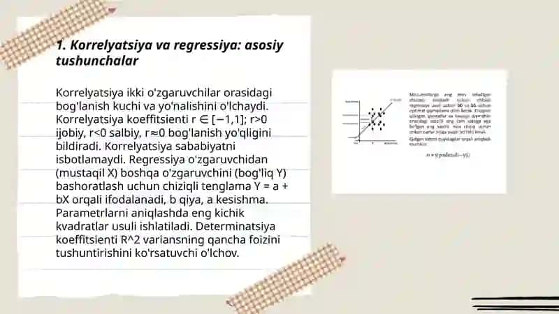 Korrelyatsiya koeffitsienti. Regressiya tenglamalari 3