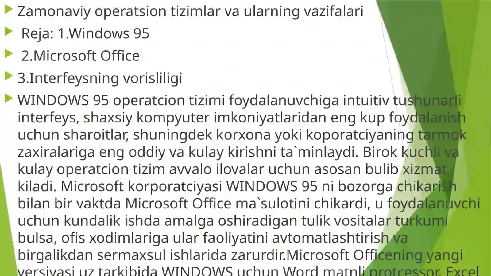 Zamonaviy operatsion tizimlar va ularning vazifalari 3