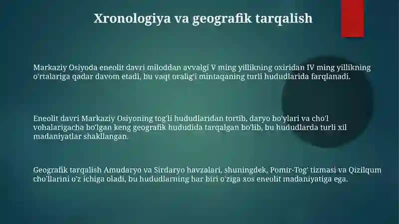 Õrta Osiyoda eneolit davri Arxeologik yodgorliklari 3