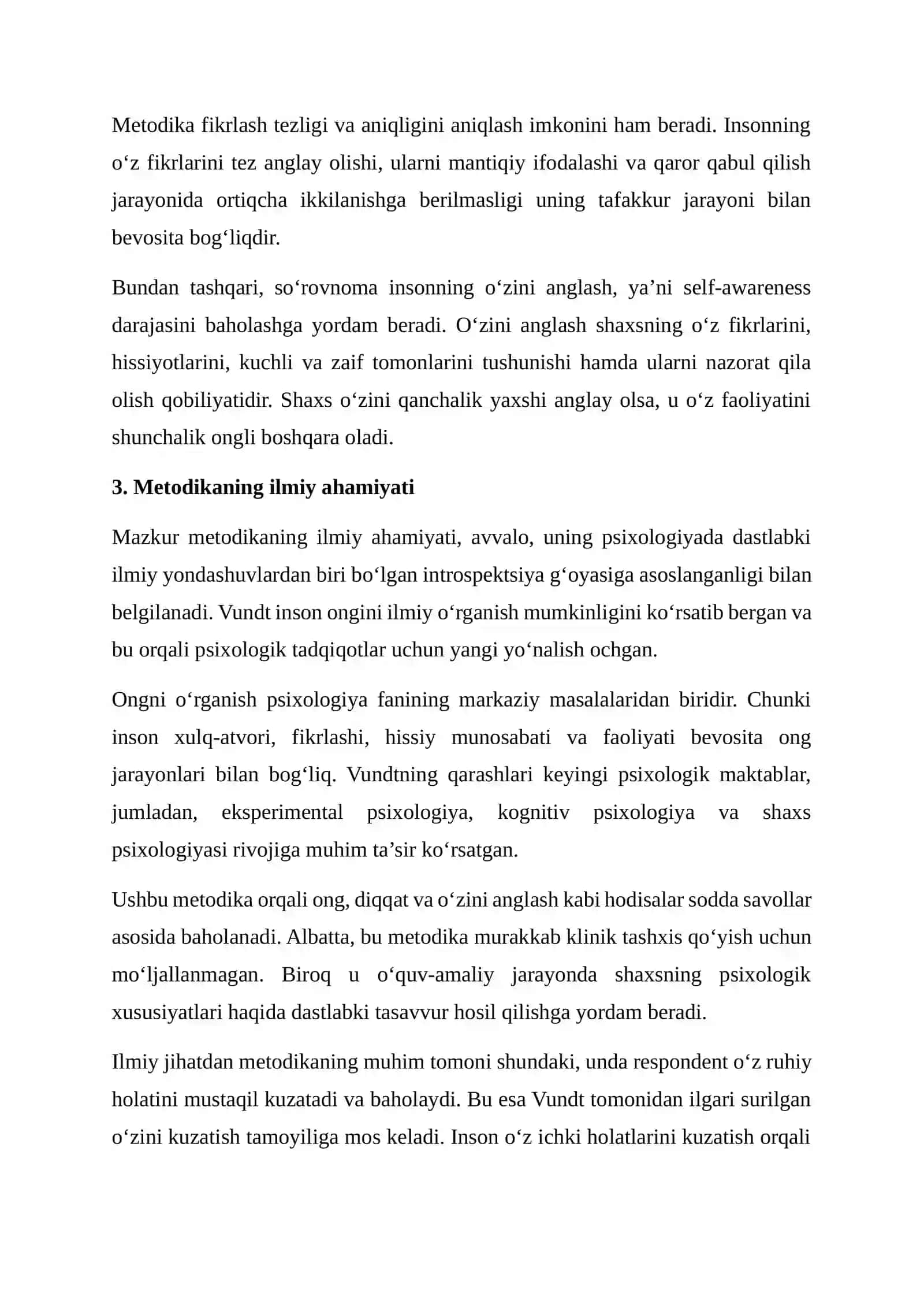 V. Vund nazariyasi asosida ong va diqqatni o‘rganish metodikasi 3