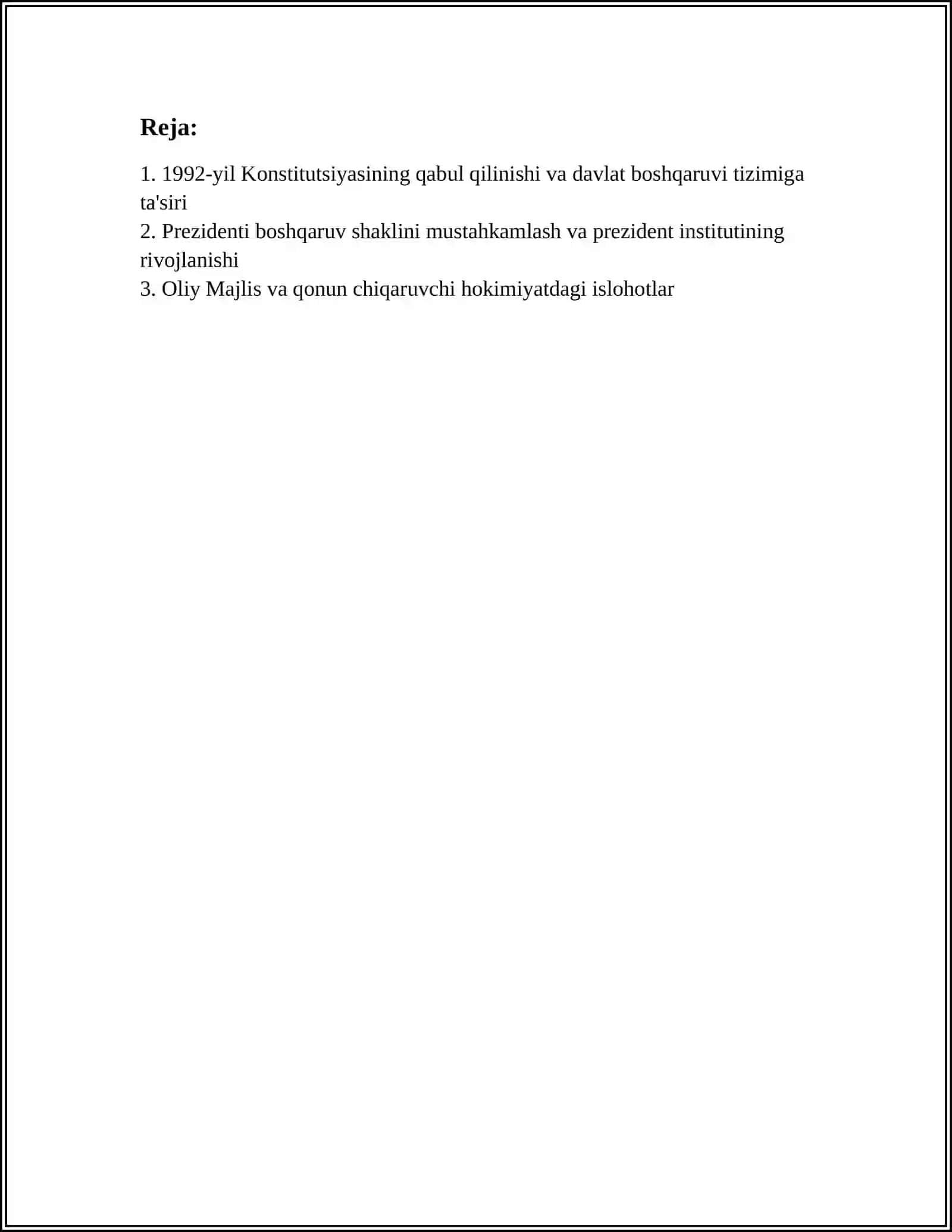 MUSTAQILLIK YILLARIDA DAVLAT BOSHQARUVI VA AMALGA OSHIRILGAN ISLOHOTLAR 3